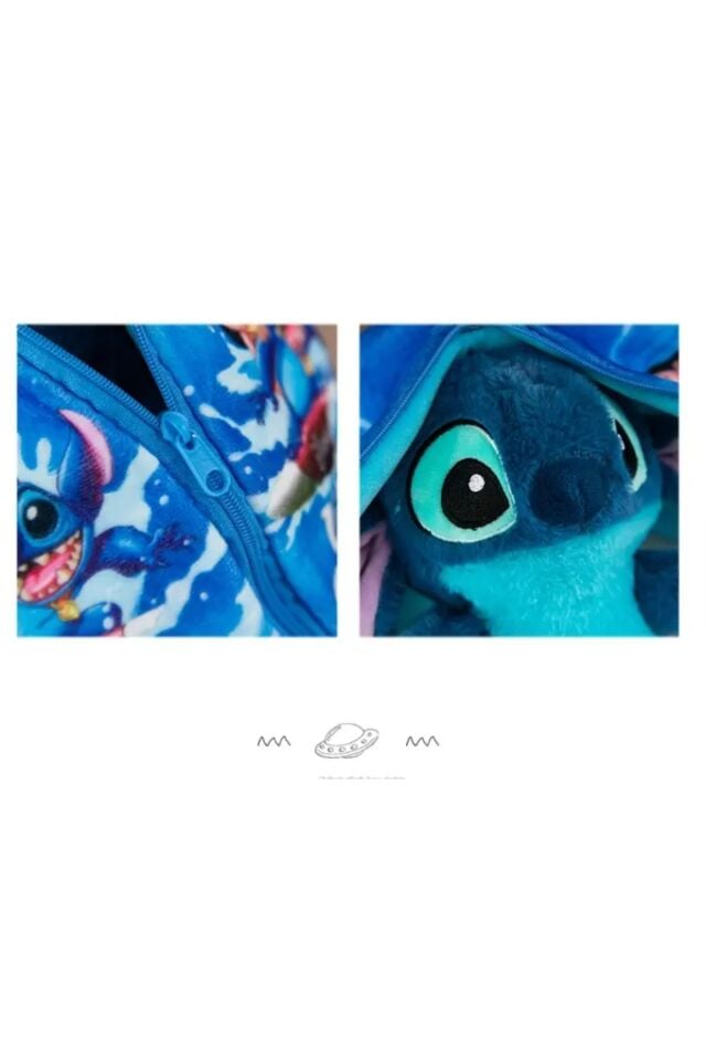 fermuarlı stitch peluş oyuncak 20cm stich ithal tüylü peluş ayı uyku arkadaş
