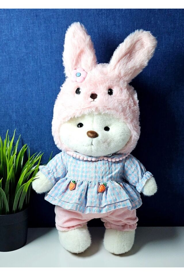 tavşan puffy hug ayıcık peluş oyuncak kıyafetli 30cm puffyhug peluş ayıcık kıyafetli teddy