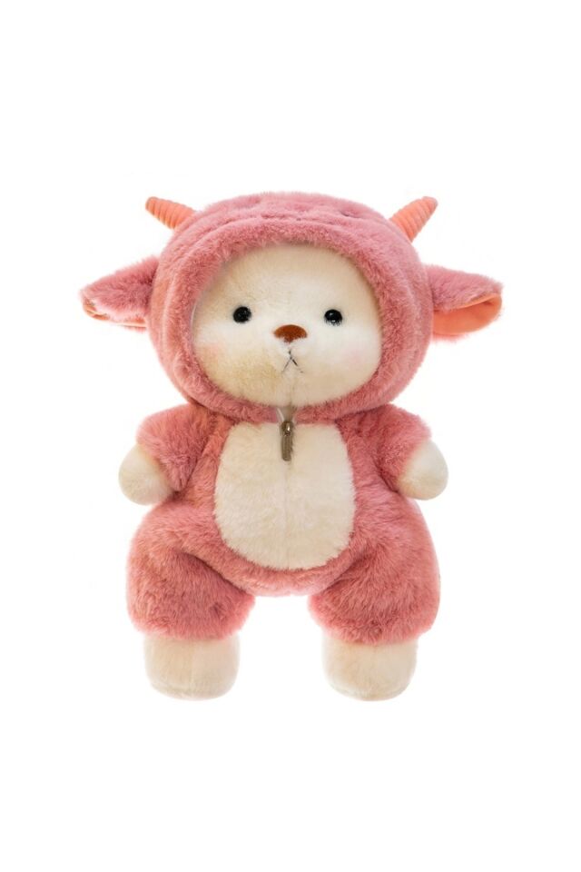 pembe dino puffy hug ayıcık peluş oyuncak kıyafetli 30cm puffyhug peluş ayıcık kıyafetli teddy