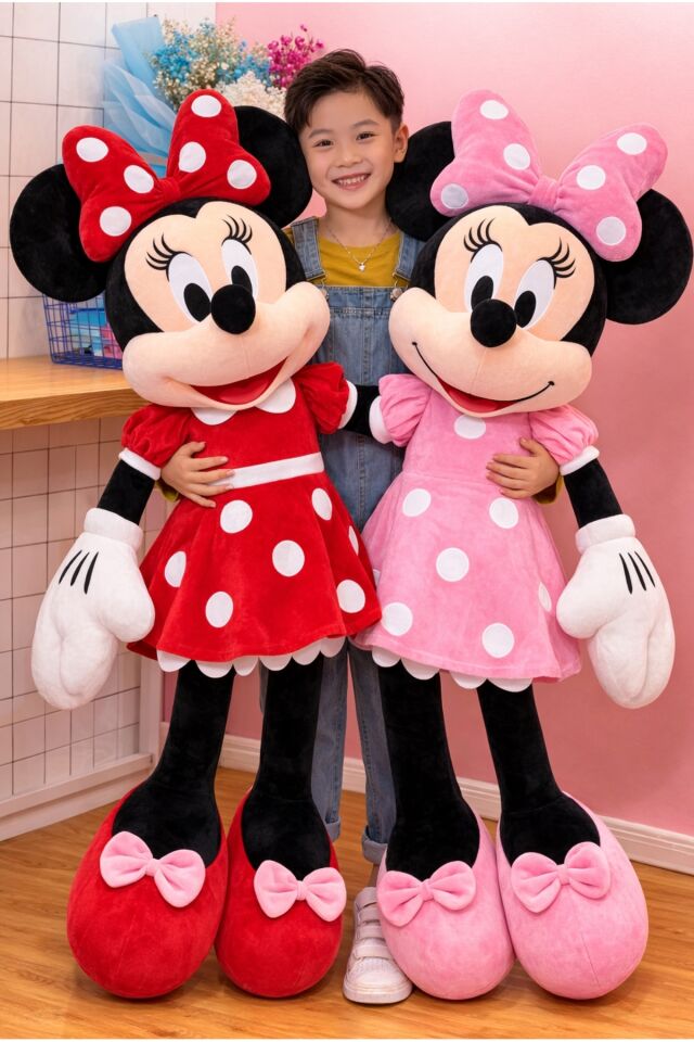 Mickey Mause pembe Peluş Oyuncak dev boy 100-120Cm