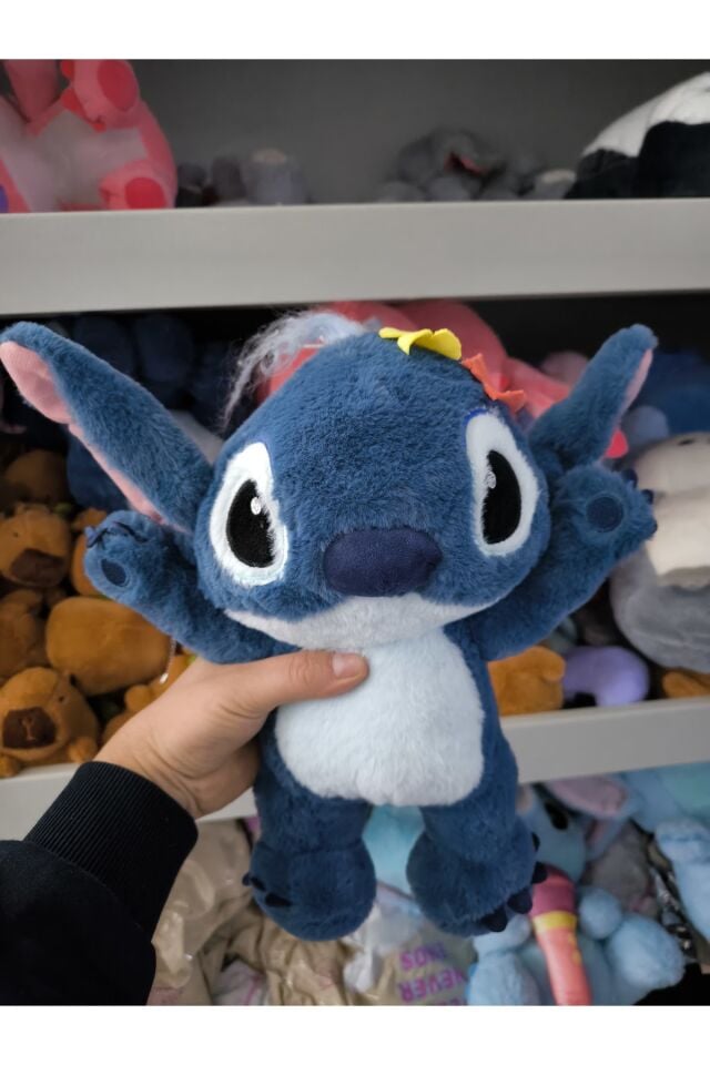 ayakta çiçekli Stitch peluş oyuncak 35cm stich oyuncak peluş yumuş ayıcık