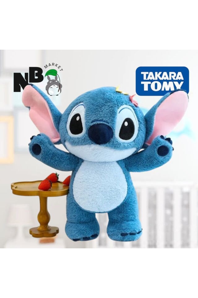 ayakta çiçekli Stitch peluş oyuncak 35cm stich oyuncak peluş yumuş ayıcık