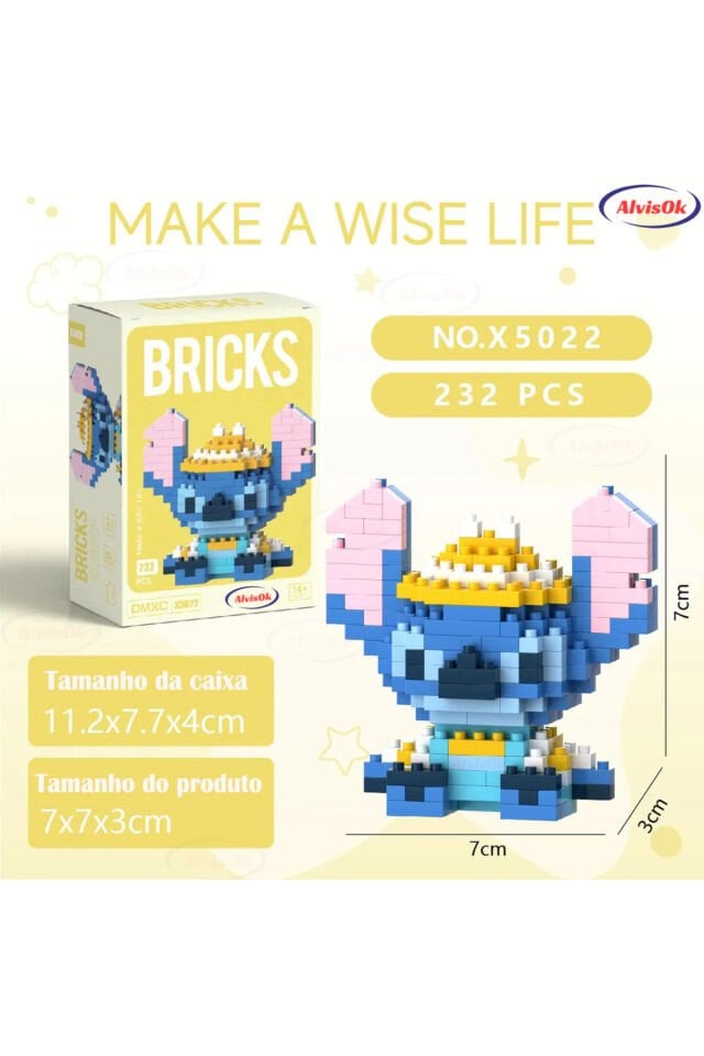 Stitch 2li set Mikro Yapı Blokları Karakter Yapım Oyuncak Seti stich bricks