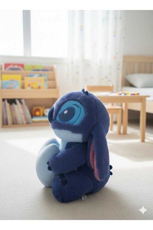 Kalpli stitch Peluş oyuncak 30cm uyku arkaşı elinde kalp stich peluş