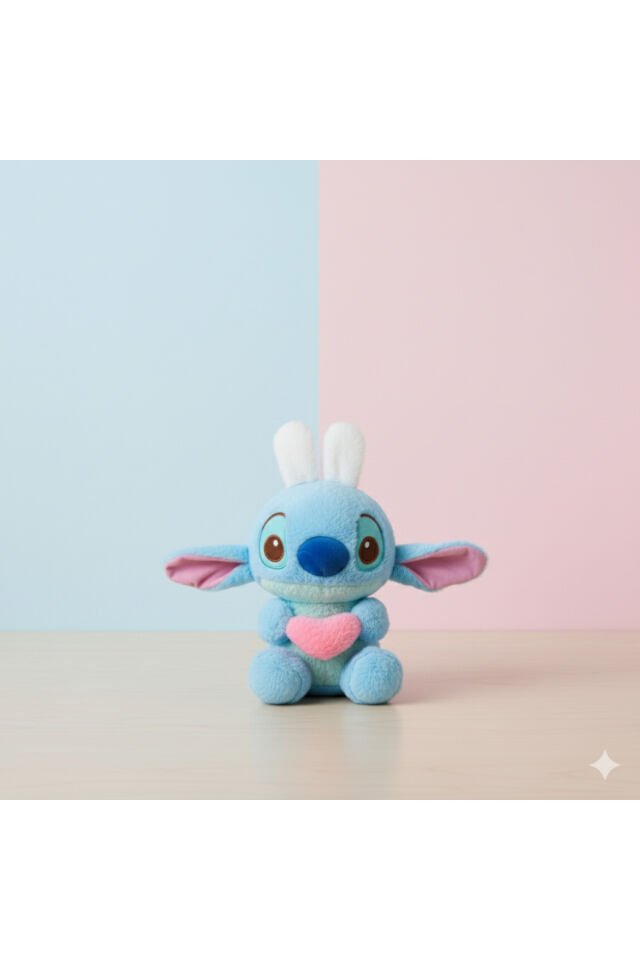 Stitch peluş oyuncak tavşan stic kulaklı peluş oyuncak mavi renk 25cm