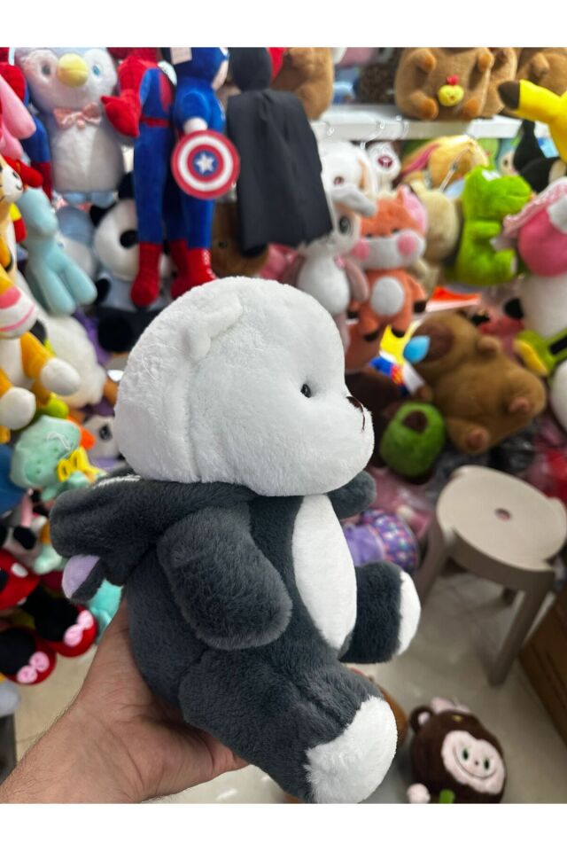 Teddy ayıcık kostümlü peluş oyuncak ayı kapşonu çıkarılabilir peluş ayı 30cm