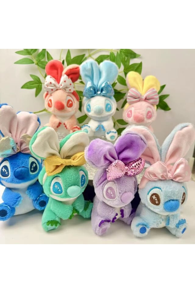 koyu mavi stitch peluş oyuncak 15cm uzun kulaklı stich anahtarlık çanta charm aksesuar stik