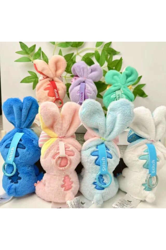 koyu mavi stitch peluş oyuncak 15cm uzun kulaklı stich anahtarlık çanta charm aksesuar stik