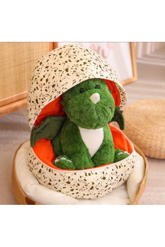 Yumurta dinozor peluş oyuncak 25cm yumurta içinde sürpriz dinozor tüylü