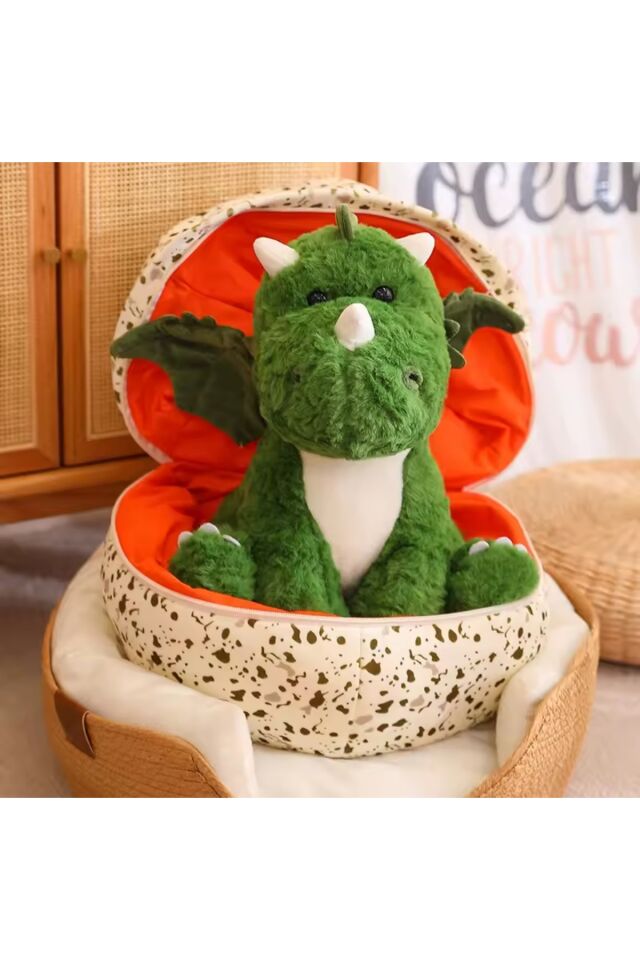 Yumurta dinozor peluş oyuncak 25cm yumurta içinde sürpriz dinozor tüylü