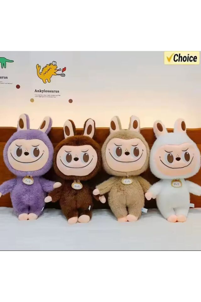 Beyaz dragon labubu peluş oyuncak kuyruklu seri labubu peluş oyuncak 40cm