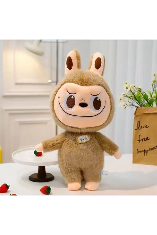 Hardal renk dragon labubu peluş oyuncak kuyruklu seri labubu peluş oyuncak