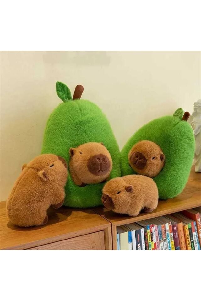 Avakado capybara peluş oyuncak, kapibara peluş oyuncak 35cm capy bara avakado olmuş