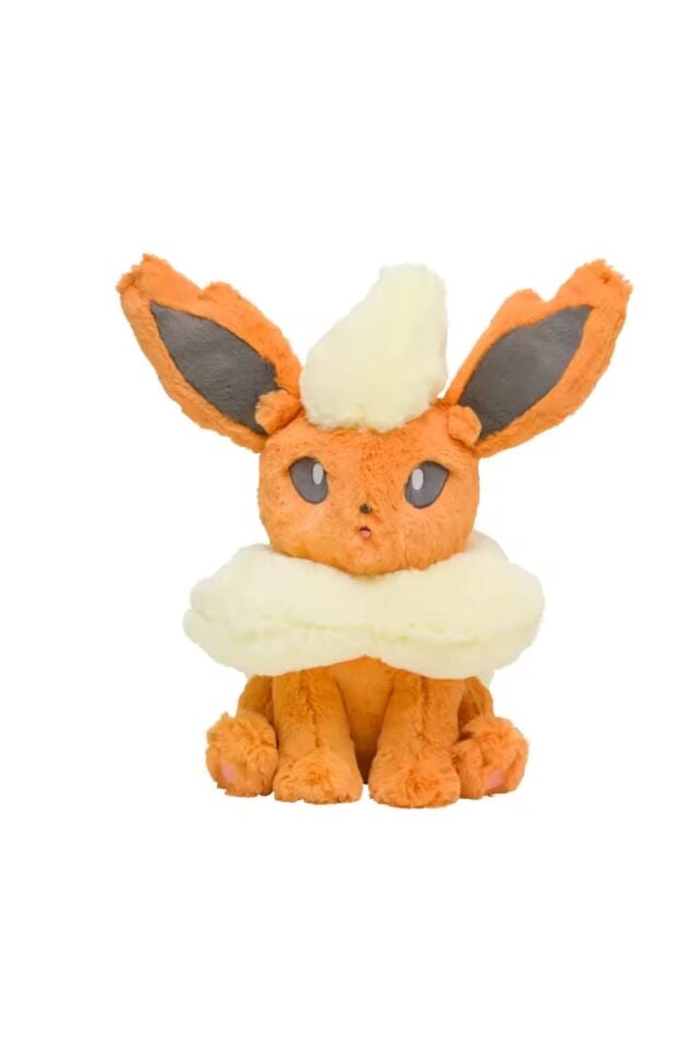 Eevee Evrimi Flareon Peluş Oyuncak Büyük 45cm Pokemon Peluş Oyuncak Tüylü Köpek Kedi Peluş
