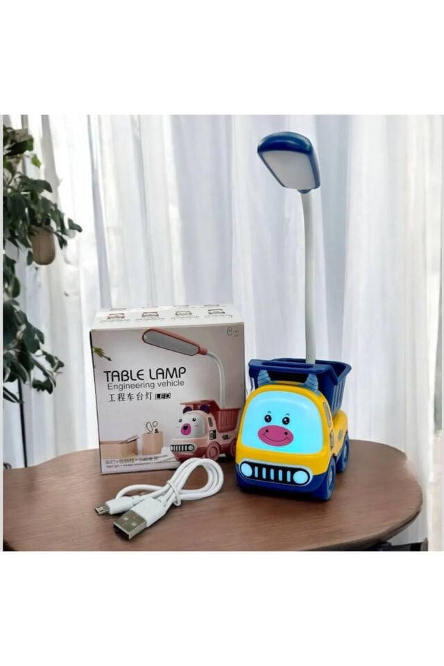 sevimli masa lambası şarjlı ve kalemlikli . ve rengarek ışık seçeneği mevcut
