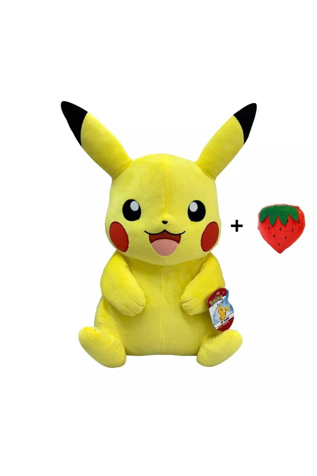 Çilek Pikachu Peluş Oyuncak Pokemon Peluş Oyuncak Büyük Boy Uyku Arkadaşı Pikachu 40cm Büyük Boy