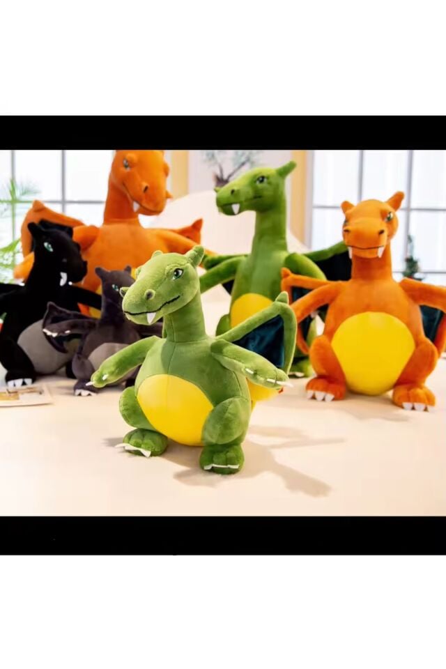 Pokemon Charizard Peluş Oyuncak 25cm Charizard Pokemon Peluş Figür Yeşil Ejderha