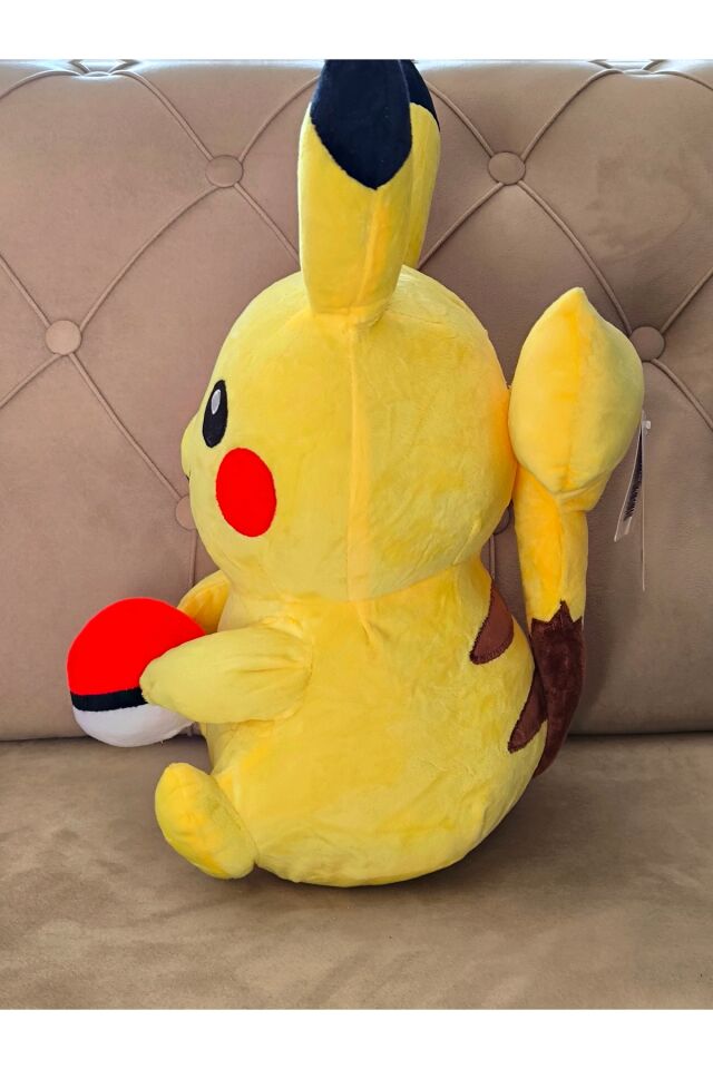Pokemon Pikachu Peluş Oyuncak 40cm Poketopu Tutan Pikachu Büyük Boy Hediyelik Peluş
