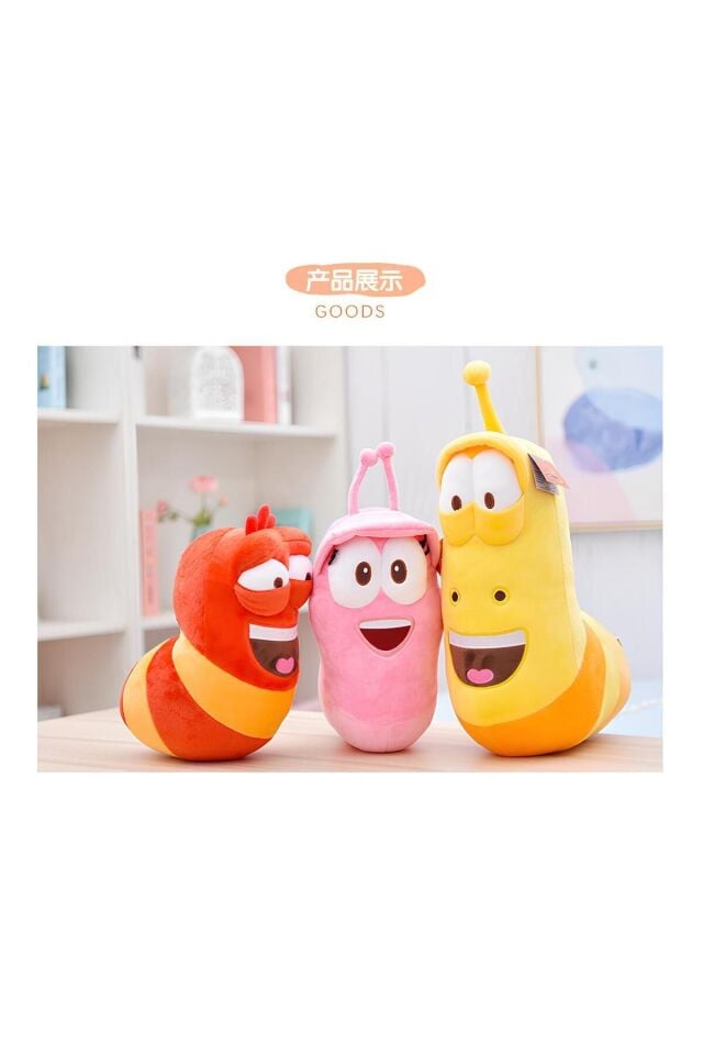 Pembe Larva Çizgi Film Peluş Oyuncak 15cm Boyunda 1 Adet