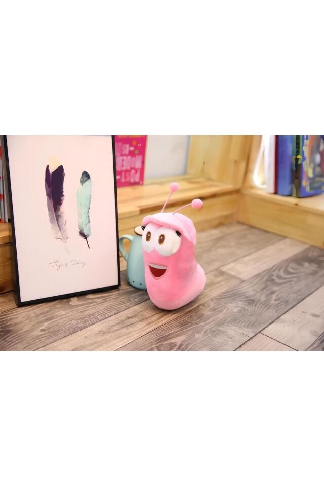 Pembe Larva Çizgi Film Peluş Oyuncak 15cm Boyunda 1 Adet