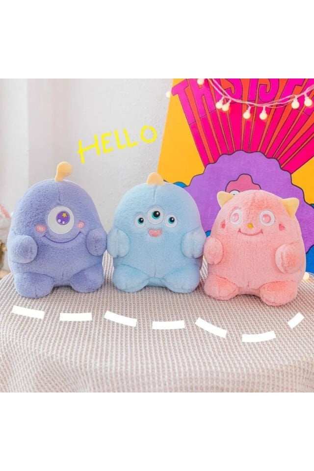 küçük canavarlar 20cm peluş oyuncak 1 adet - sevimli uzaylılar tüylü