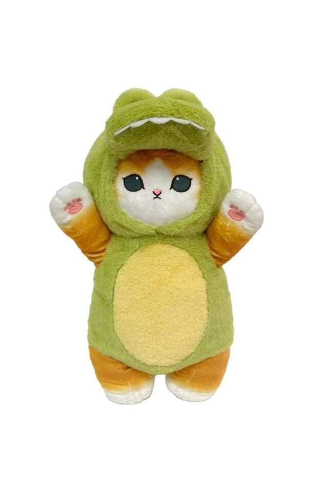 Mofusand Dinozor Kostümlü 25cm Sevimli Kedi Peluş Oyuncak