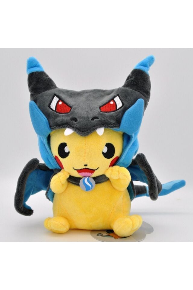 Pikachu mega charizard X kostümlü 22cm Pokemon peluş oyuncak figür