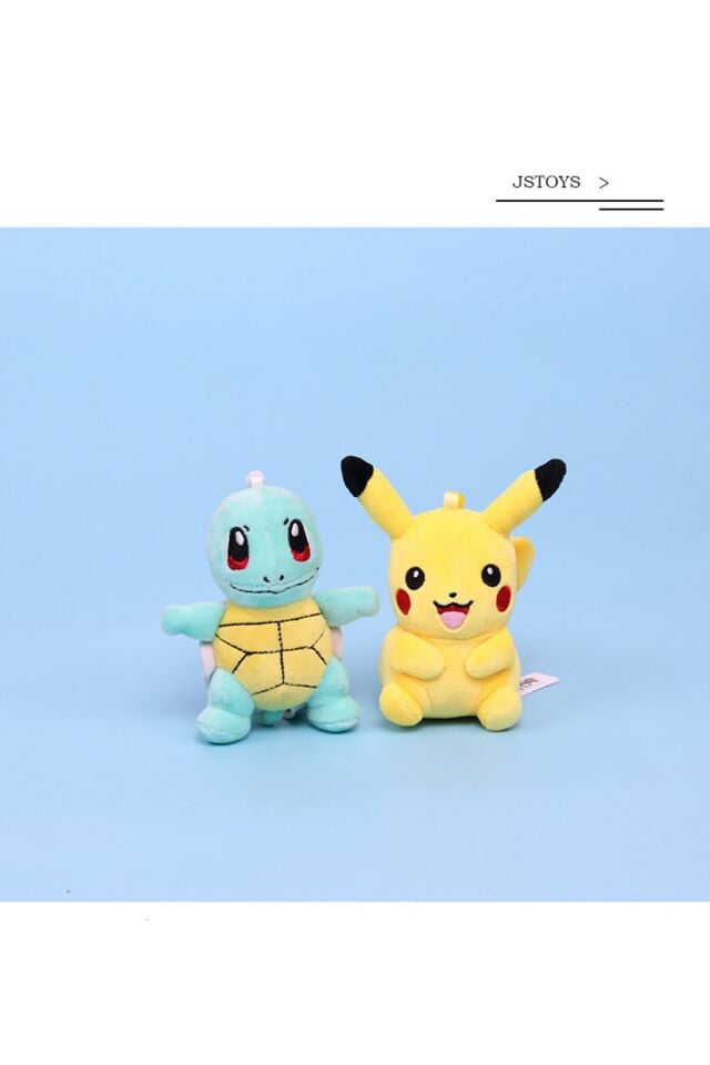 Squirtle Ve Pikachu 10cm Anahtarlık Peluş 2 Adet